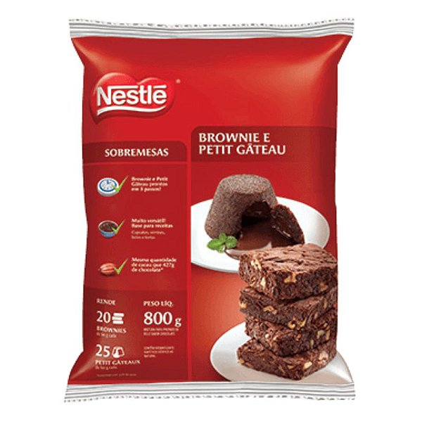 Mistura para Sobremesas - Brownie e Petit Gâteau - 800g - 1 unidade - Nestlé - Rizzo