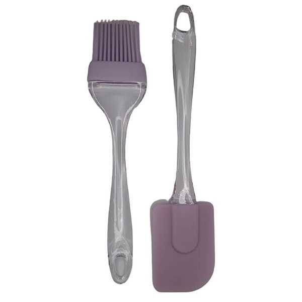 Kit Espátula e Pincel de Silicone Lilás WF0630 - Le Chef - Rizzo Confeitaria​​​​​​​