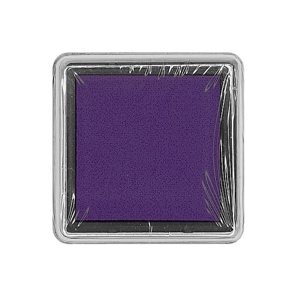 Almofada para Carimbo em Plástico e Espuma - Carimbeira Roxo 2,5x2,5cm - 01 Unidade - Rizzo