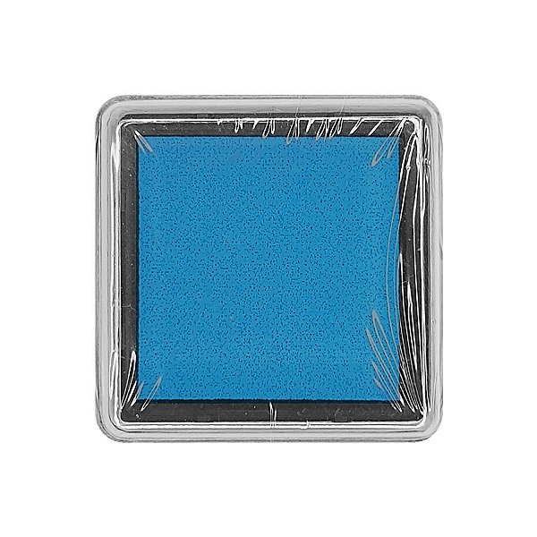 Almofada para Carimbo em Plástico e Espuma - Carimbeira Azul 2,5x2,5cm - 01 Unidade - Rizzo