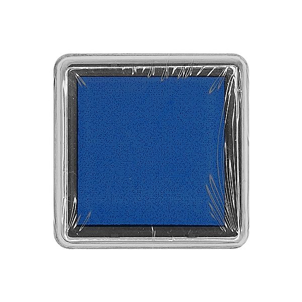 Almofada para Carimbo em Plástico e Espuma - Carimbeira Azul Marinho 2,5x2,5cm - 01 Unidade - Rizzo