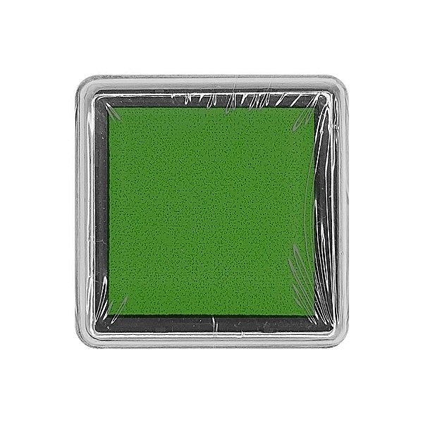 Almofada para Carimbo em Plástico e Espuma - Carimbeira Verde 2,5x2,5cm - 01 Unidade - Rizzo