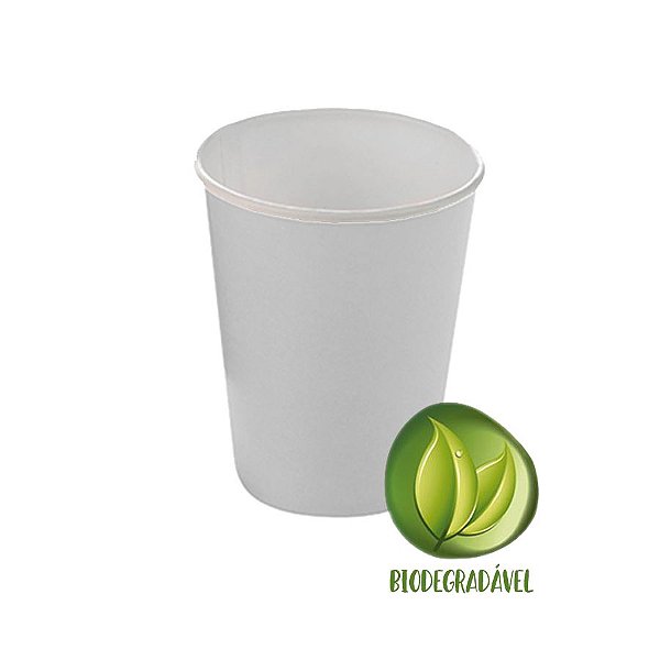 Copo Papel Liso Biodegradável 270 ml  - 10 un - Branco - Silver Festas - Rizzo Confeitaria