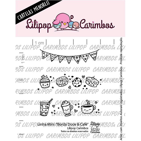 Carimbo Mini Borda Doce & Cafe - Cod 31000100 - 01 Unidade - Lilipop Carimbos - Rizzo