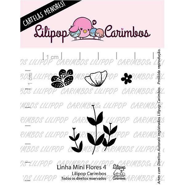 Carimbo Mini Flores 4 Cod 31000412 - 01 Unidade - Lilipop Carimbos - Rizzo