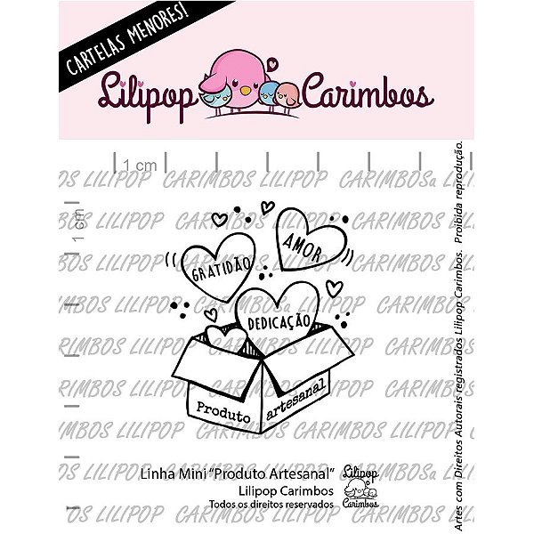 Carimbo Mini Produto Artesanal - Cod 31000383 - 01 Unidade - Lilipop Carimbos - Rizzo