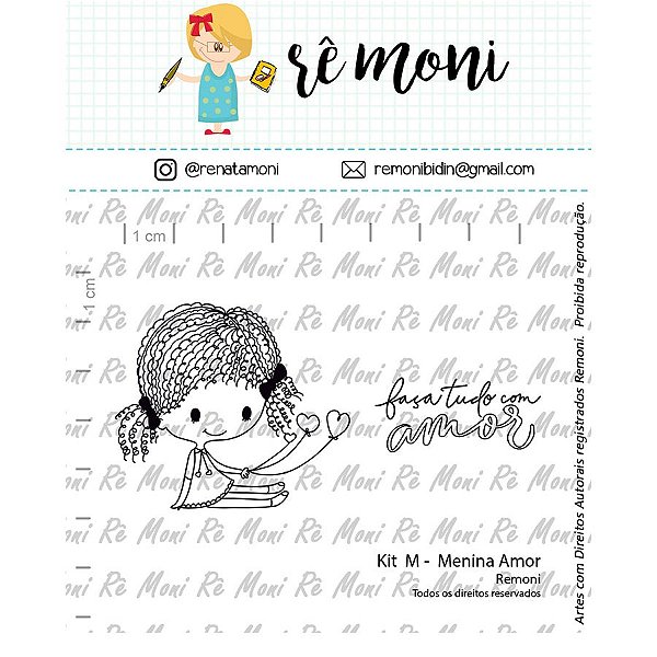 Carimbo M  Menina Amor Cod 41000068 - 01 Unidade - Lilipop Carimbos - Rizzo