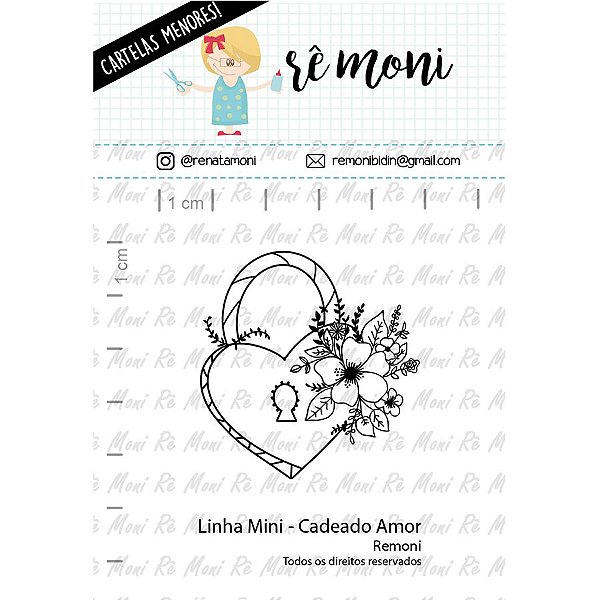 Carimbo Mini Cadeado Amor  Cod 41000073 - 01 Unidade - Lilipop Carimbos - Rizzo