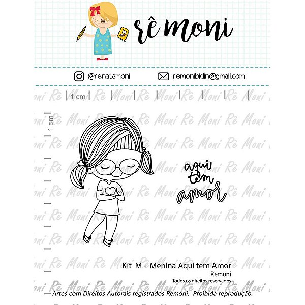 Kit de Carimbos M - Menina Aqui tem Amor - Cod 41000077 - 01 Unidade - Lilipop Carimbos - Rizzo