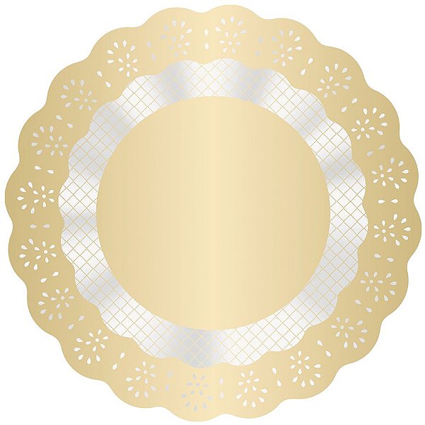 Fundo Rendadinho Redondo Ouro - 100 unidades - Cromus - Rizzo