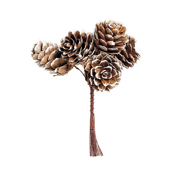 Pick Decorativo de Natal - 6 Pinhas - 01 unidade - Cromus Natal - Rizzo