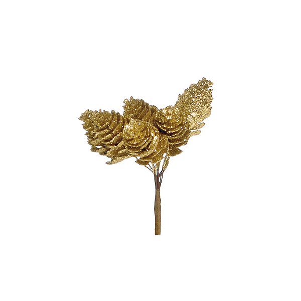 Pick Galho Ouro 10cm - 01 unidade - Cromus Natal - Rizzo