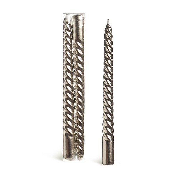 Kit Velas Espiral Nude 25cm - 02 unidades - Cromus Natal - Rizzo