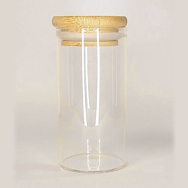 Pote de Vidro Hermético com Tampa de Bambu 10x5cm - Yoss - Rizzo