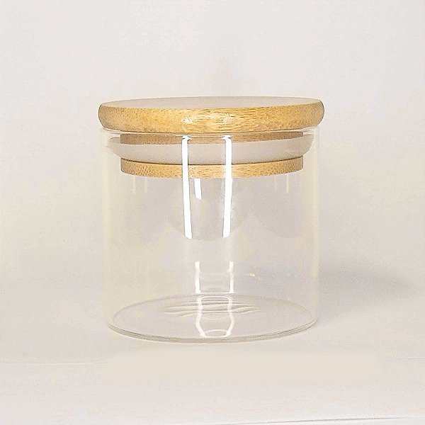 Pote de Vidro Hermético com Tampa de Bambu 6x7cm - Yoss - Rizzo
