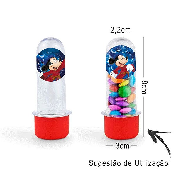 Mini Tubete Lembrancinha Festa Mickey Fantasia 8cm 20 unidades - Vermelho - Rizzo