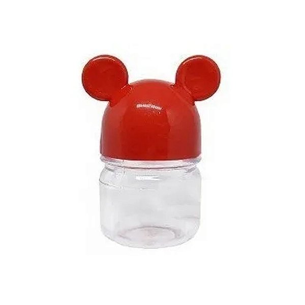 Potinho Vermelho Transparente Mickey Minnie Mouse - 7cm - 6 Un - Rizzo