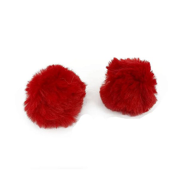 Pompom Pelo Decorativo Vermelho - Nº7 - 2 Un - Artegift - Rizzo