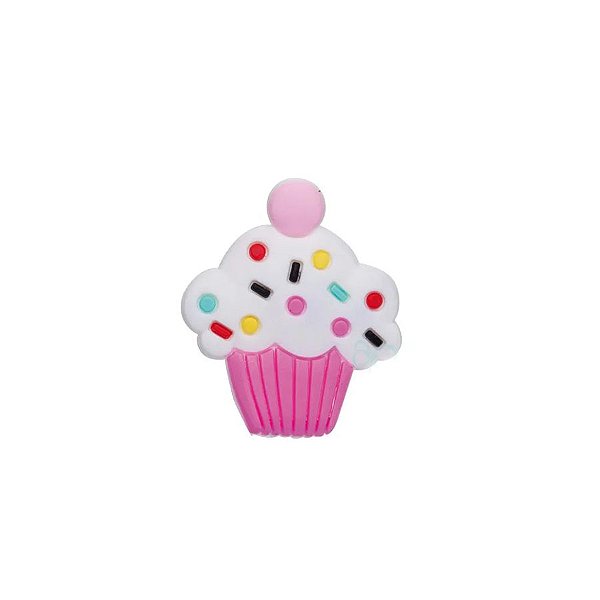 Aplique Cupcake Pink Silicone - 3,5cm - 4 Un - Artegift - Rizzo