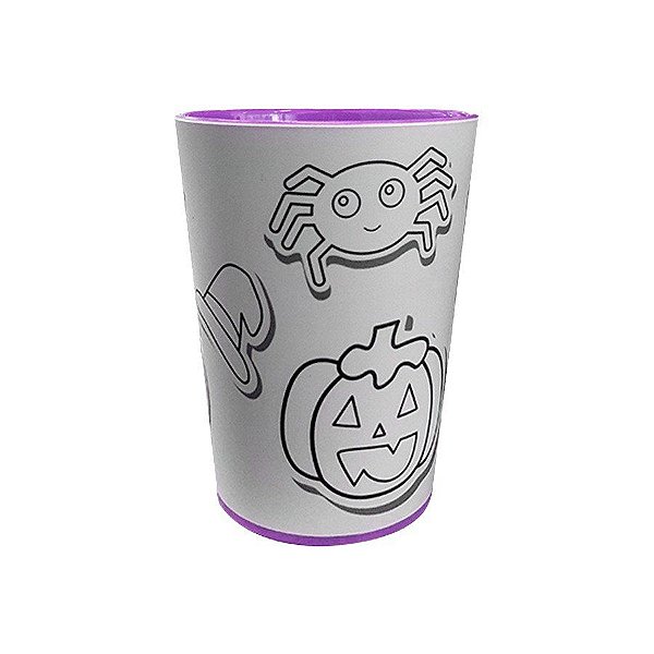 Copo para Colorir Color Cup Halloween Roxo - 01 unidade - Rizzo