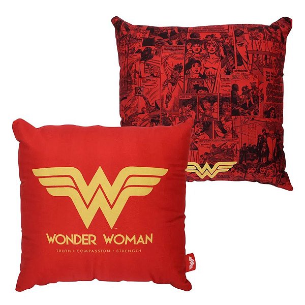 Almofada Mulher Maravilha Liga da Justiça - 40cm - DC Original - Zona Criativa - 1 Un - Rizzo