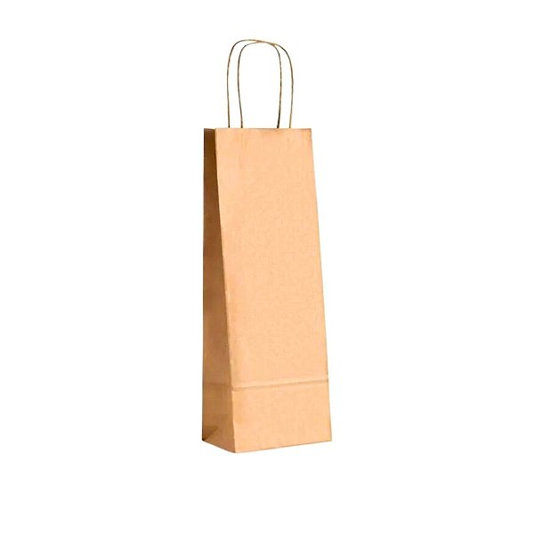 Sacola de Papel Garrafa 35x13x8cm - Kraft - 50 unidades - Cromus - Rizzo