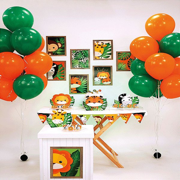 Kit Festa Fácil Festa Safari Grande - 62pçs - 01 Unidade - Cromus - Rizzo