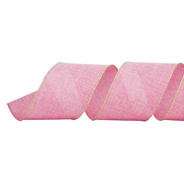 Fita Decorativa Natal Juta - Rosa - 6,3x914cm - 1 UN - Cromus - Rizzo