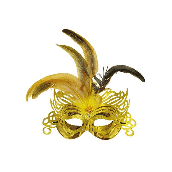 Fantasia Acessório Mascara Primor Dourada Festa Carnaval 01 Unidade Cromus Rizzo