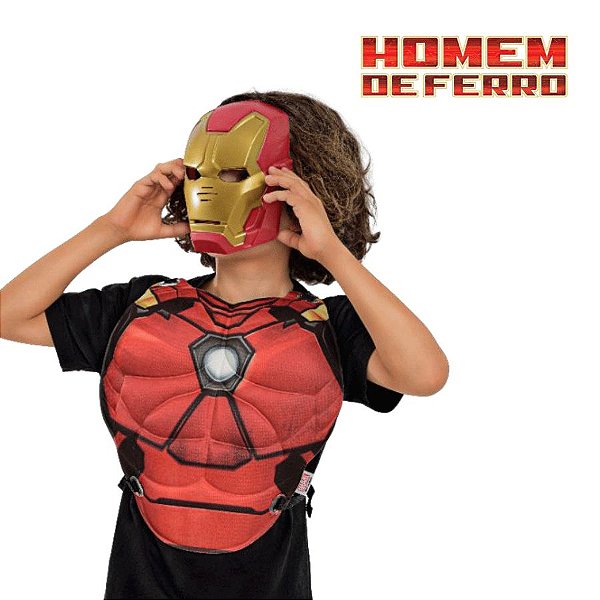 Fantasia Kit Vingadores Peitoral e Mascara Homem de Ferro 02pçs 01 Unidade Regina Rizzo