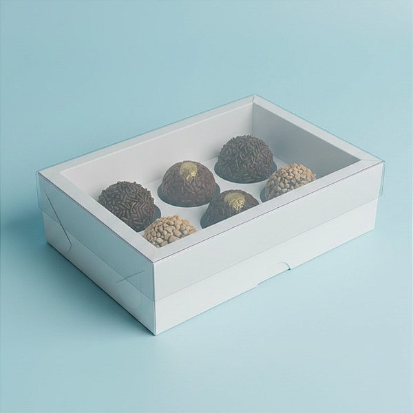 Caixa Base Brigadeiro - Branco - N1 (9cm x12cm x4cm) - 5 unidades - Assk - Rizzo