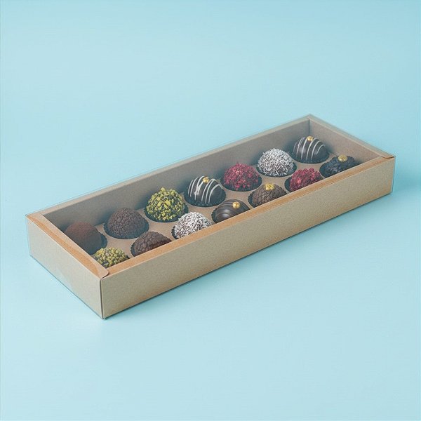 Caixa Base Brigadeiro - Kraft - N3 (30,5cm x10cm x3,7cm) - 5 unidades - Assk - Rizzo