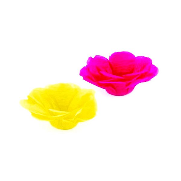Forminha Flor - Neon - Rosa & Amarelo - 50 UN - MaxiFormas - Rizzo