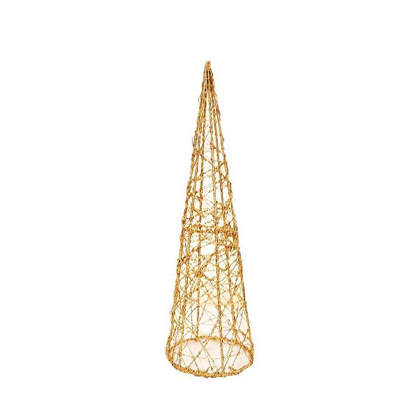 Cone Decorativo Trabalhado Dourado - 01 Unidade - Cromus - Rizzo