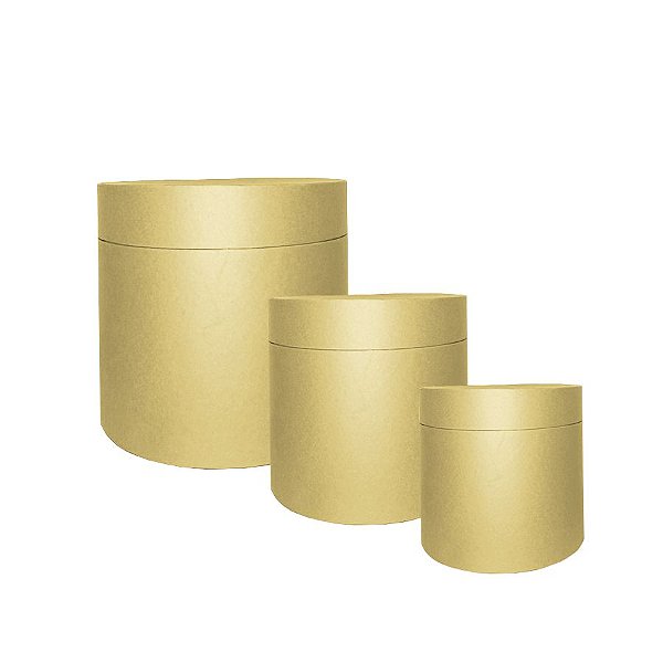 Caixa Redonda Cartonada para Box de Luxo Dourado - 01 Unidade - Rizzo Confeitaria