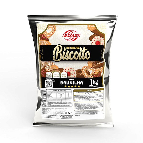 Mistura Para Biscoito Sabor Baunilha - 1Kg - Arcólor -