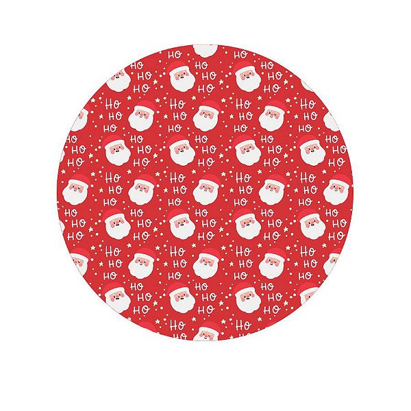 Cake Board MDF Estampado Redondo - Stickers Natal N°3 - 01 unidade - Sonho Fino - Rizzo Confeitaria