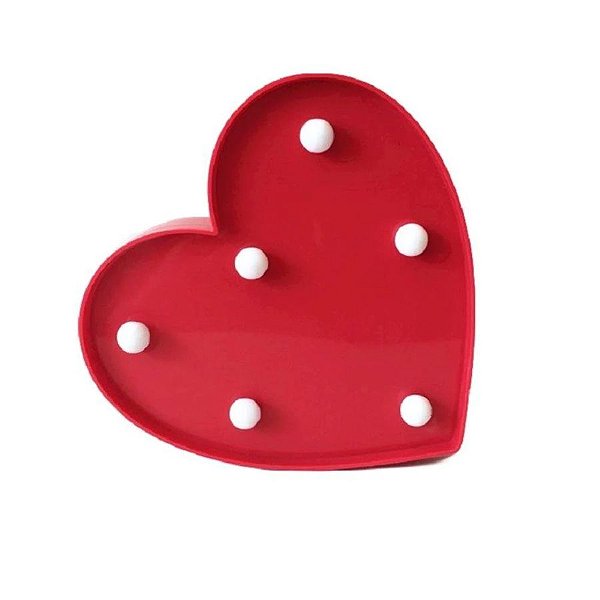 Luminária LED - Coração - Vermelho - 01 UN - Rizzo
