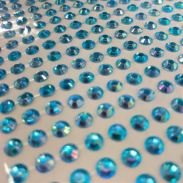 Cartela Adesiva - Chaton - Nacarado - Azul - 05mm - 01 UN - Rizzo