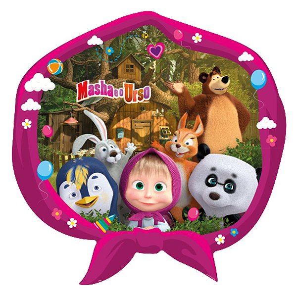 Painel Decorativo - Masha e o Urso Clássica - 88x88cm - 1 UN - Regina - Rizzo
