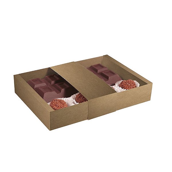 Caixa Tablete com Brigadeiro Kraft 18x13x3,2cm - 10 Unidades - Cromus - Rizzo