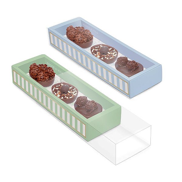 Caixa Luva Moldura para Meio Ovo 50g - Clássico Francês Azul e Verde - 06 Unidades - Cromus - Rizzo