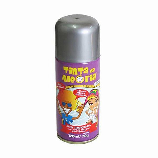 Tinta Temporária Spray para Cabelo - Prata - 120ml - 01 UN - Dalegria - Rizzo