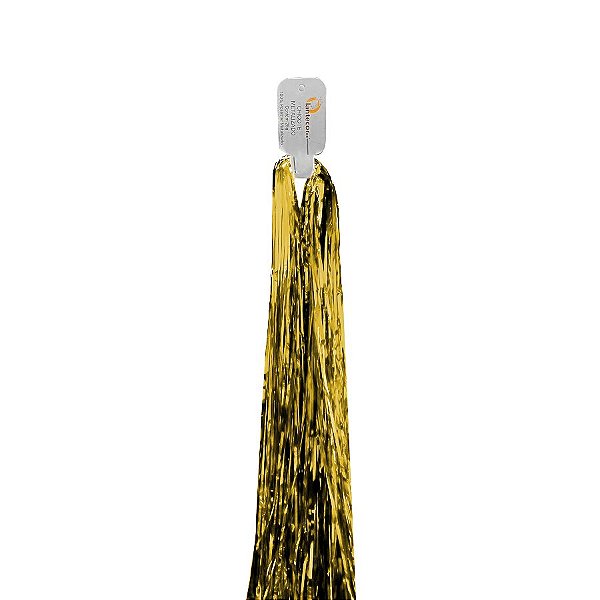 Chicote Metalizado Franja Carnaval 75cm - Ouro - 01 Unidade - Lantecor - Rizzo
