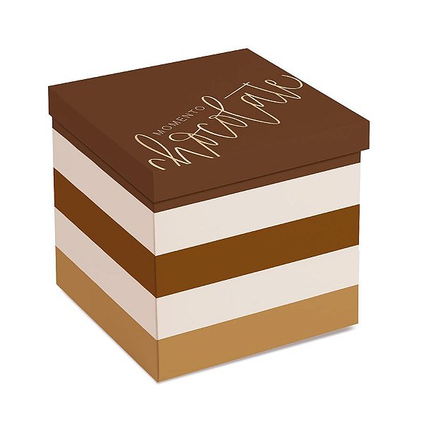 Caixa Surpresa Ovo em Pé 350g Tons de Chocolate 18,5x18,5x18,5cm - 01 Unidade - Cromus - Rizzo