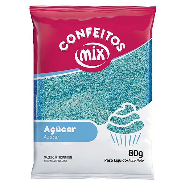 Açúcar Cristal Azul 80g - 01 unidade - Mix - Rizzo Confeitaria