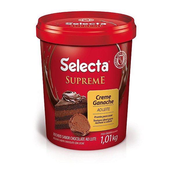 Creme Ganache de Chocolate ao Leite - 1,01kg - 01 unidade - Selecta Supreme - Rizzo
