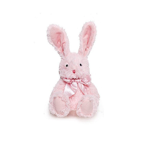 Coelho de Pelúcia Rosa com Laço - Cromus - 01 un - Rizzo