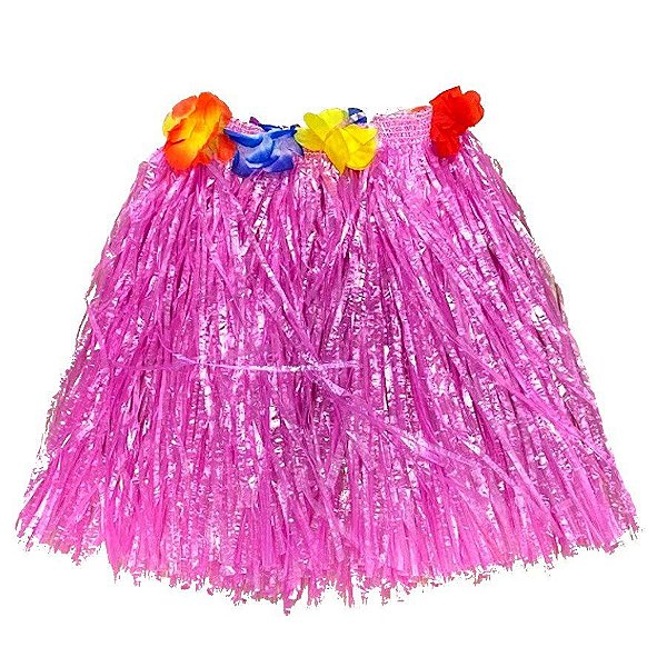Saia Havaiana - Adereço de Carnaval  - Rosa - 30cm -  ref:NYR 6950 - 01 unidade - Rizzo