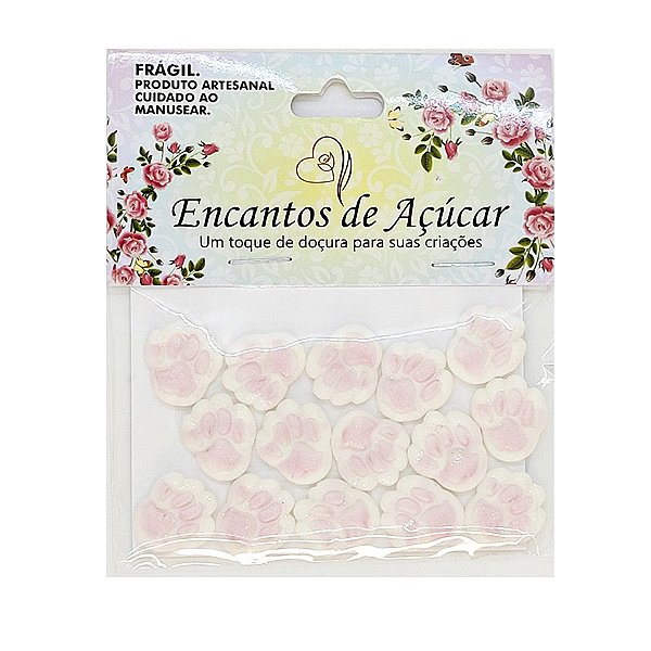 Confeitos de Açúcar Patinha Coelho Rosa - 15 Unidades - Encantos de Açúcar - Rizzo